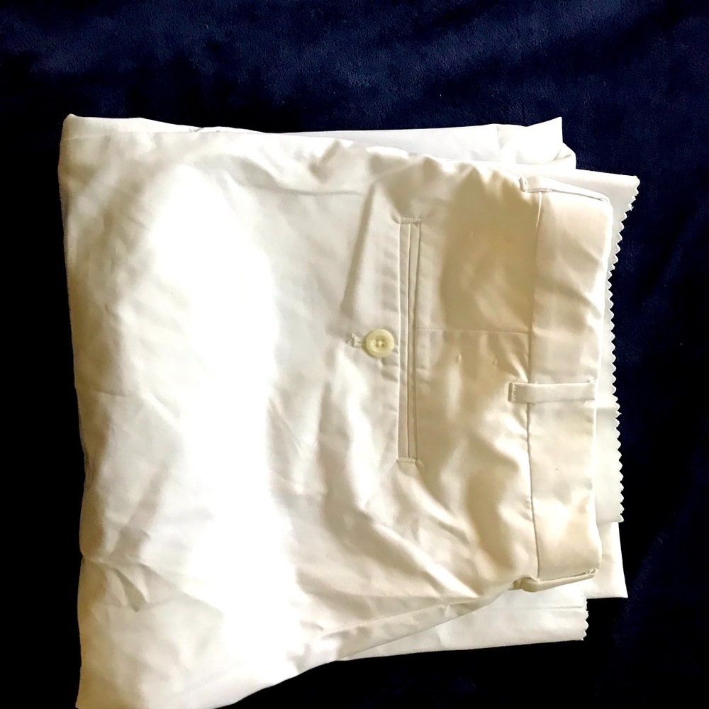 Mens white dress pants norm Thompson un hemmed